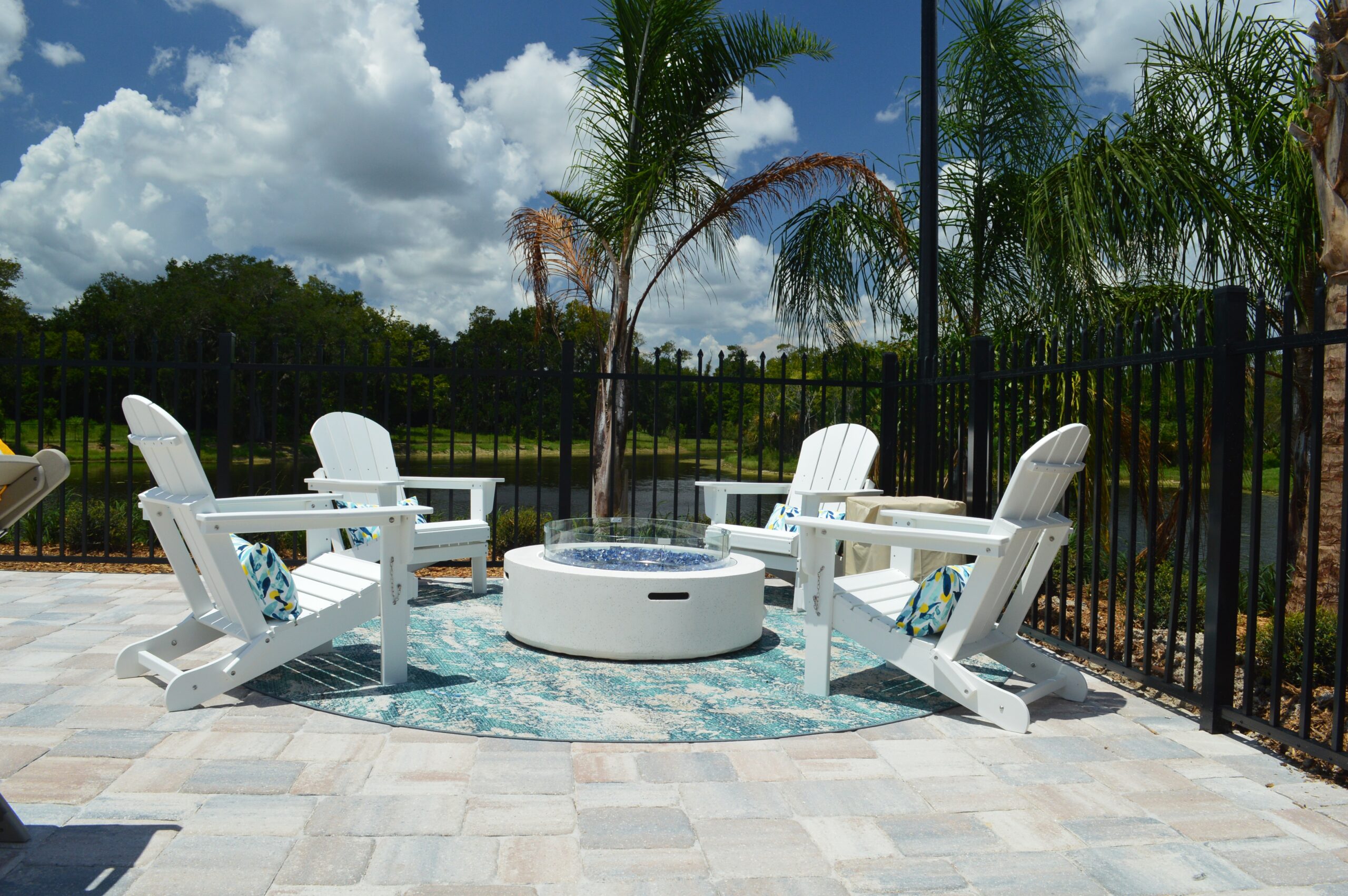 fire pit with chairs